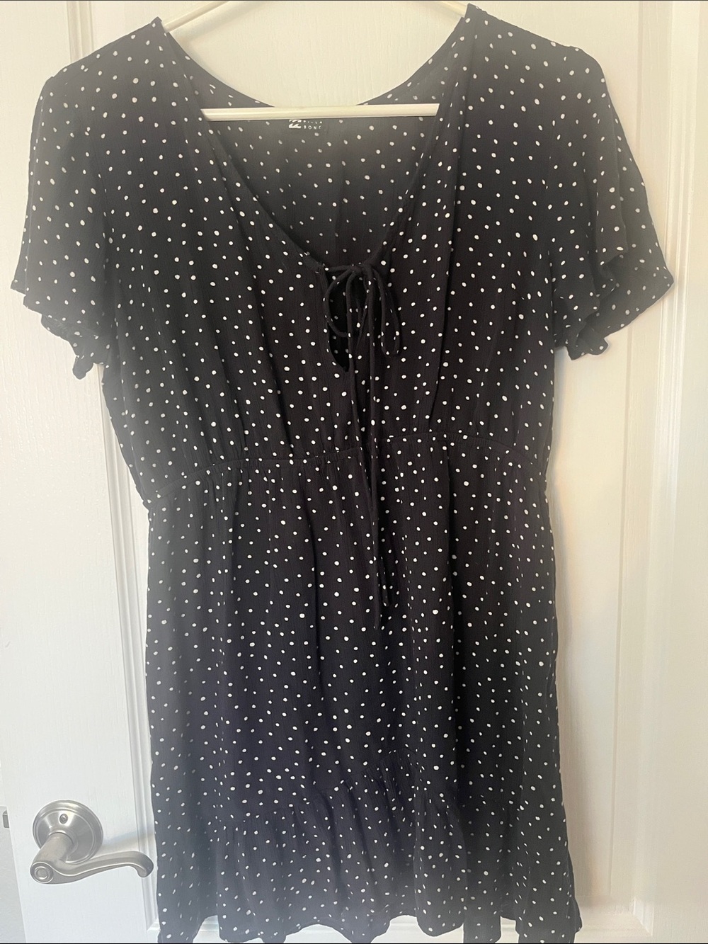 Billabong Navy Polka Dot Tie-Front Women’s Dress